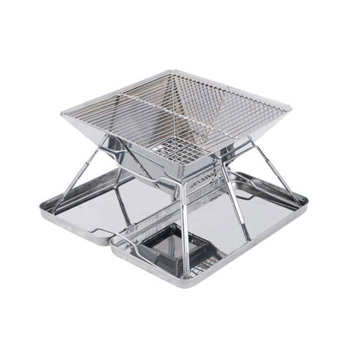 Portable Charcoal Grill Foldable Compact Design Non Stick Surface for Outdoor BBQ Camping