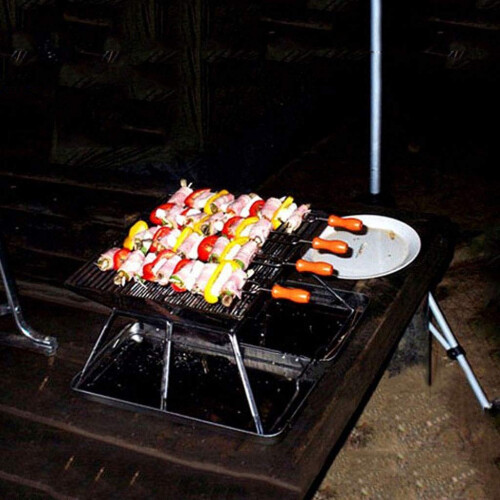 Portable Charcoal Grill Foldable Compact Design Non Stick Surface for Outdoor BBQ Camping 1