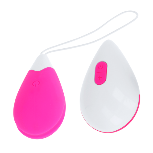 OHMAMA - TEXTURED VIBRATING EGG 10 MODES PINK AND WHITE 1