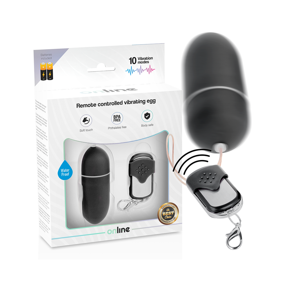 Online Black - Remote Control Vibrating Egg L