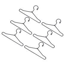 10 piezas de perchas metálicas para ropa de muñecas, 65 mm, negras