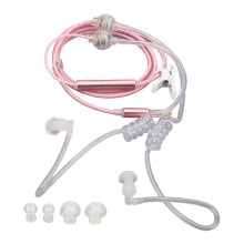 Auricolari a tubo rosa, riduzione del rumore, cuffie cablate da 3,5 mm