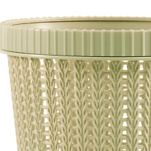 Pull-Behälter Mülleimer 12,5 oz Grün Nachahmung Rattan Runder Plastikbehälter