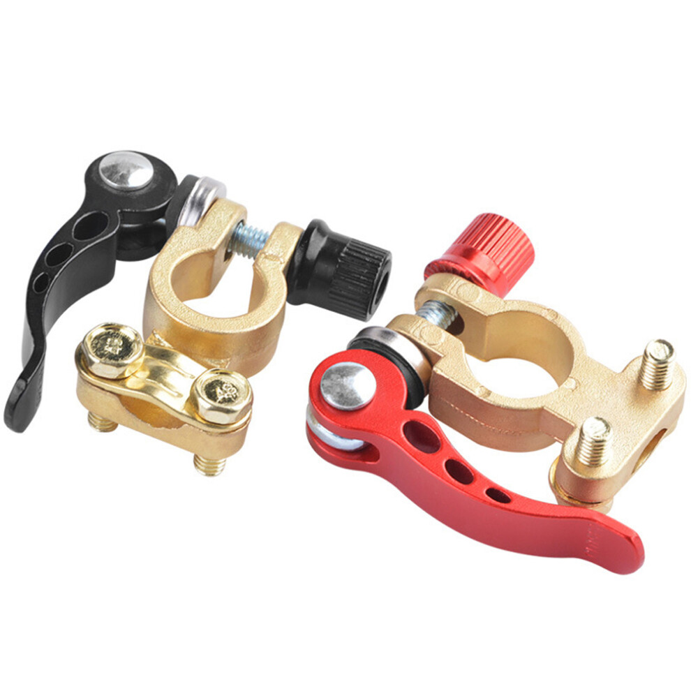 2Pcs Quick Release Car Battery Terminal Clamps Brass, Positive & Negative 9311388267819