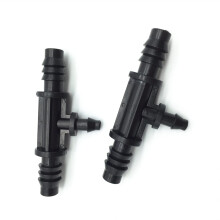 100 Pcs Drip Irrigation Fittings 8/11mm to 4/7mm Tee Barbed Connector for Garden Watering System
