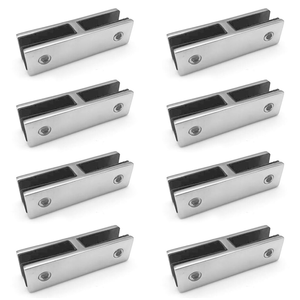 8 Pack 304 Stainless Steel Glass To Glass Clamp 180 No Drill Railing Clip For 1012Mm Pool Fence 9455672261197
