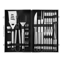 BBQ Grill Tools Set 26Piece Stainless Steel Utensils with Case for Outdoor Grilling Gifts