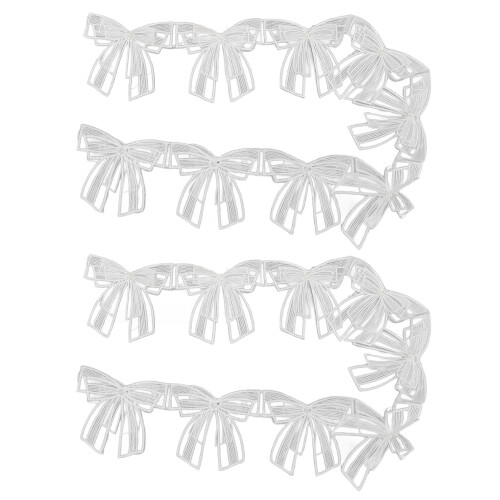 2 Rolls Embroidered Lace Trim Bow Soft Double Layer Mesh 9cm 2