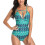 Γυναικείο μαγιό Tankini Halter, ρυθμιζόμενο τελείωμα στους ώμους, χιαστί τοπ με σχέδιο 1