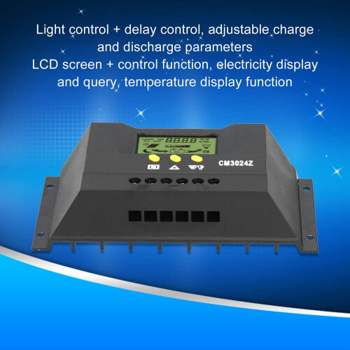 20A 12V 24V Solar Charge Controller with LCD Display, PWM Solar Panel Controller for RV and Home Use 1