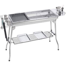 BBQ Grill Outdoor Barbecue Grill Portable BBQ Charcoal Grill, Smoker Barbecue Folded Stainless Steel Grills for Outdoor Cooking Camping Hiking Picnics