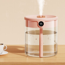 2L Doppel-Düsen-Luftbefeuchter mit LCD, Pink, Großes Fassungsvermögen