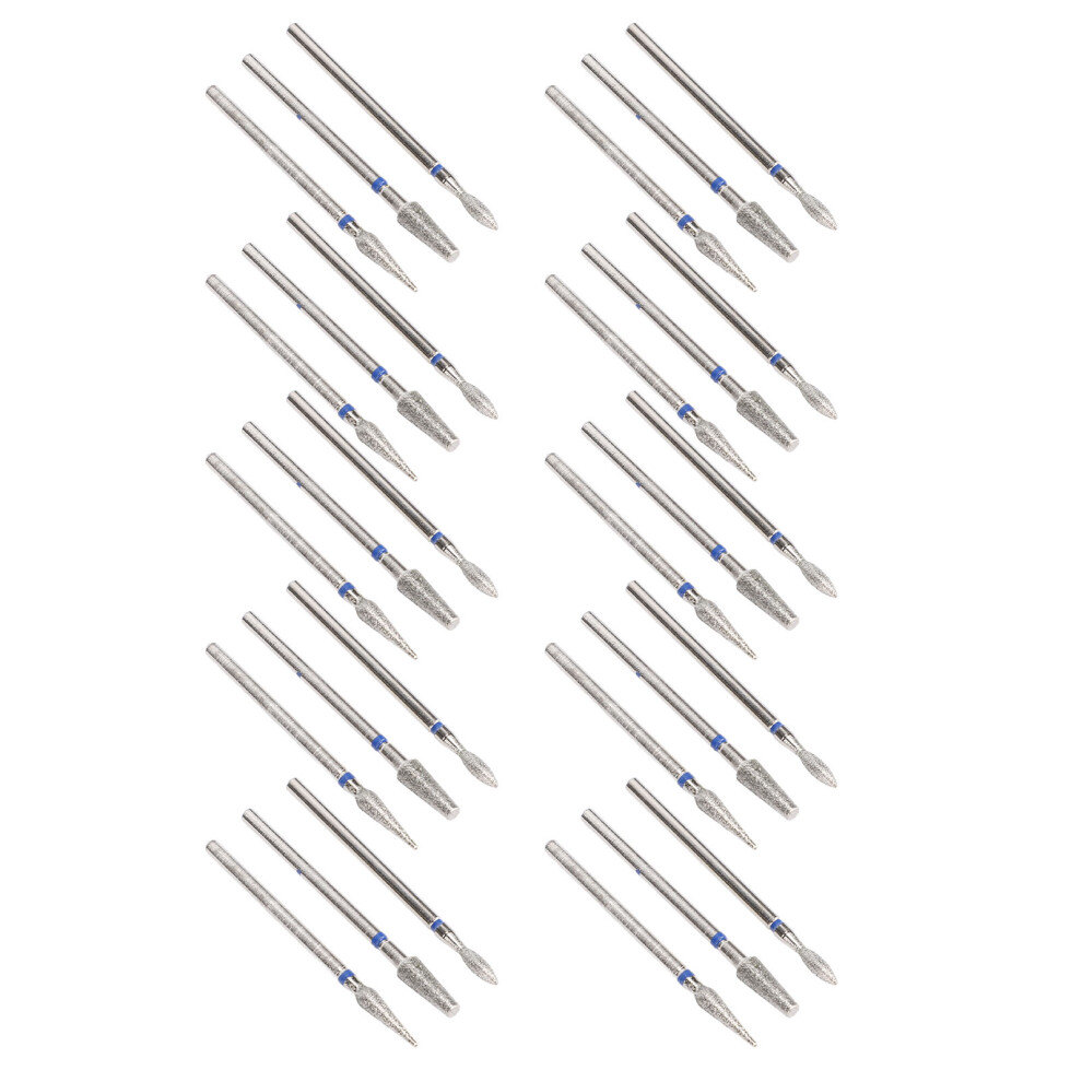 30pcs Stainless Steel Nail Drill Bits Set for Manicure & Cuticle Removal
