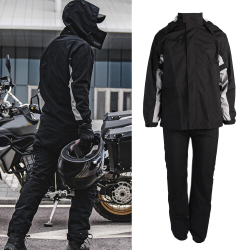 Motorcycle Rain Suit with Breathable Fabric and