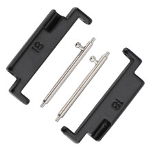 18-22mm schwarzer Edelstahl-Uhrenarmband-Adapter-Paar passend für Apple Watch