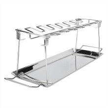 BBQ Chicken Leg Rack Stainless Steel Roaster with Removable Drip Pan for Grill and Oven