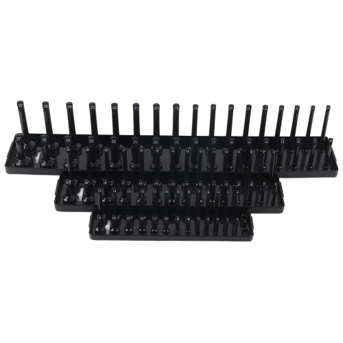 Socket Holder Organizer For Tool Storage System Meant To Maximize Space And Efficiency Featuring Clear Size Indicators And Robust ABS Build Eliminate