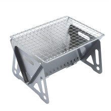 Portable Charcoal Grill Stainless Steel Foldable BBQ Grill for Camping Outdoor Cooking Detachable Design