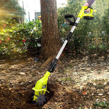 20V Cordless Electric Garden Tiller with 5200mAh Battery and Charger, Lightweight Rotavator for Garden Beds