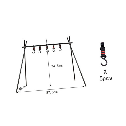 Camping Hanging Rack with SpaceSaving Triangular Design and MultiPurpose Hooks for Outdoor Cooking 1