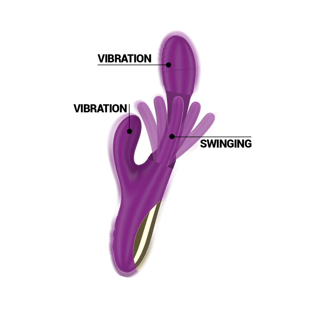 Intense Fun Purple Intense - Apolo Rechargeable Multifunction Vibrator 7 Vibrations With Swinging Motion