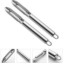2-teiliger multifunktionaler Gemüseschäler und -reibe aus Edelstahl – einfach zu bedienen, schlichtes Design, Küchenhelfer
