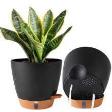 2 Pack 8 Inch Potter til Indendørs Planter, Plast Selvvandende Blomsterkasser