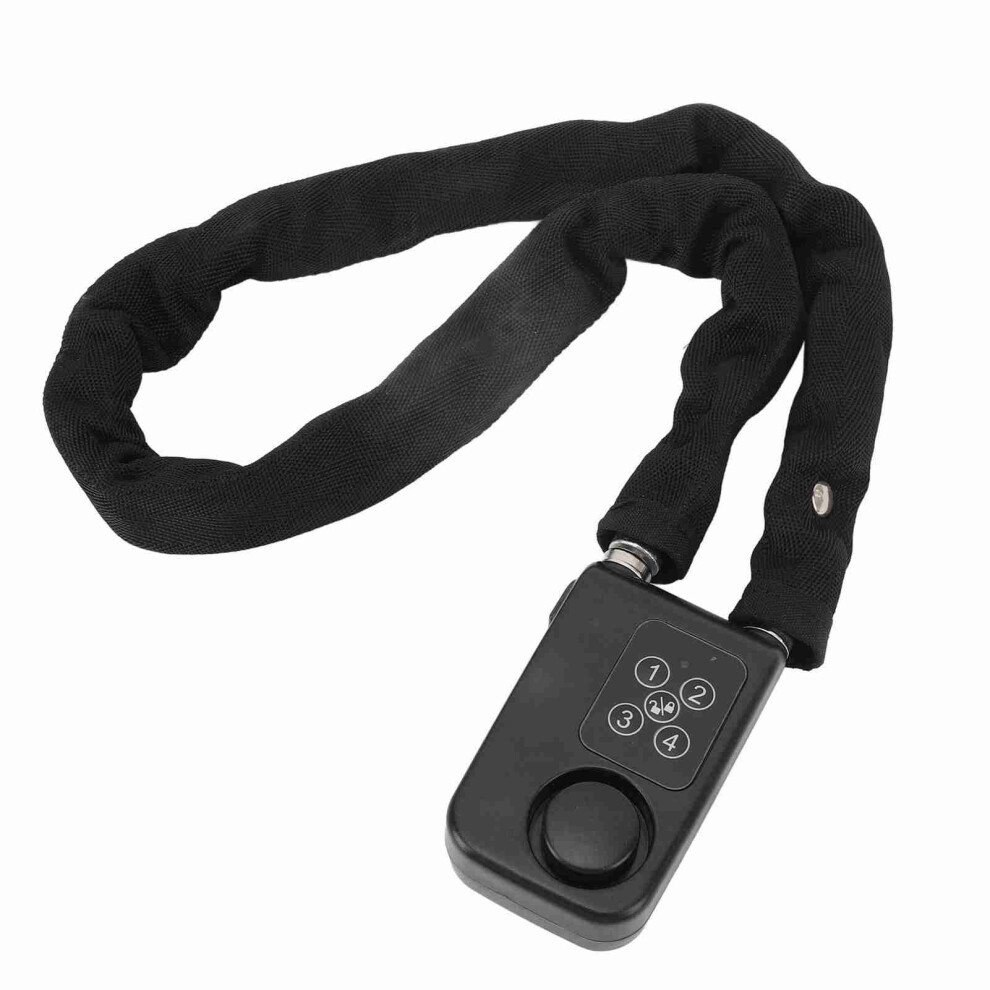 Anti Theft Chain Lock With Vibration Alarm, 80Cm Waterproof Black 6941386611388