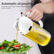 Küchen-Ölspender 2-in-1, 550 ml, Glas, Schwarz