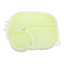 Piatto in silicone diviso con ventosa 1 pezzo 2019,5 cm verde