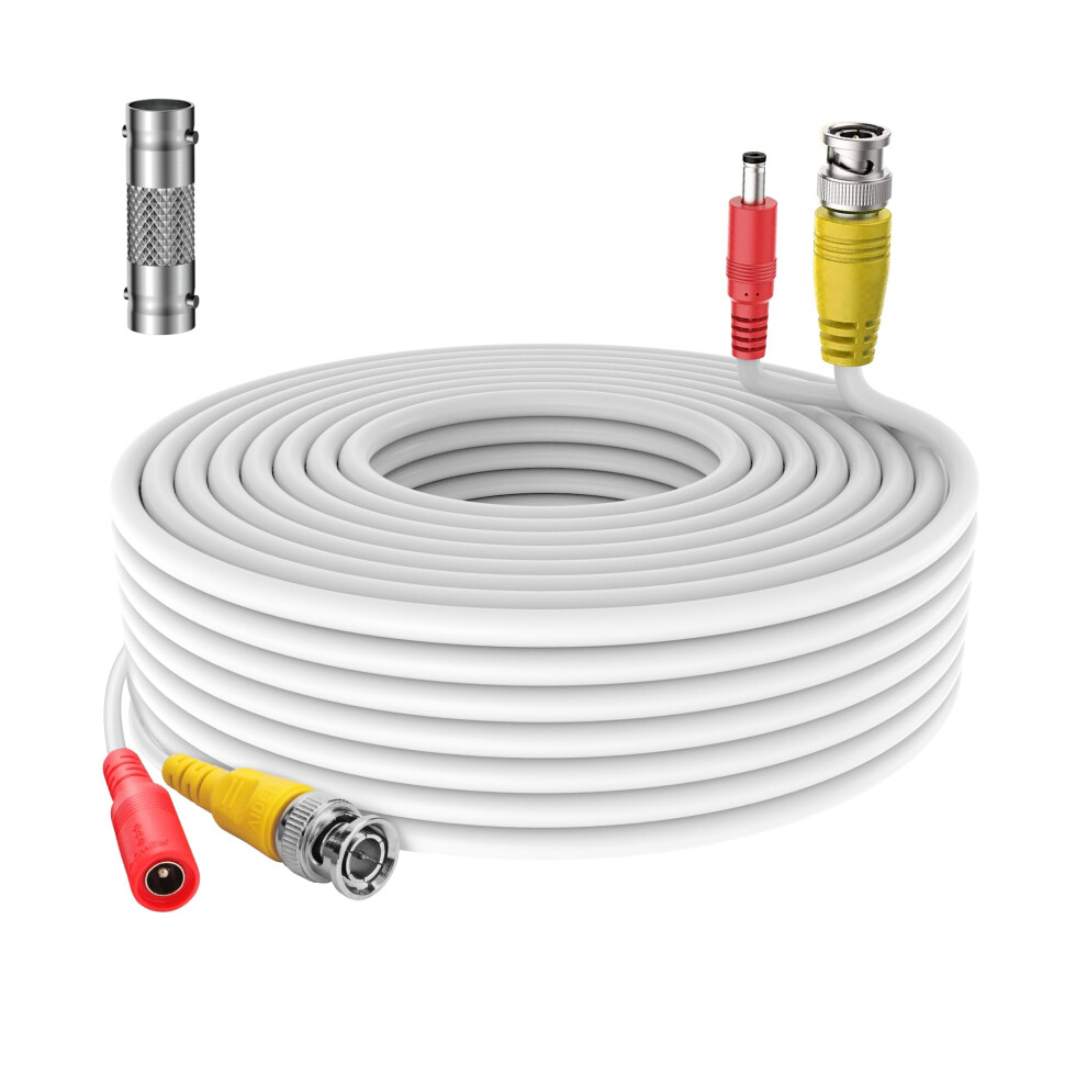 50Ft Bnc Video Power Cable For 1080P Hd Cctv Security System Compatible With Night Owl White 9092120836677