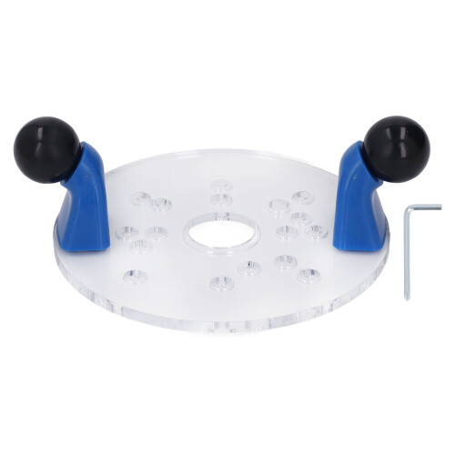 Universal PVC Router Base Plate for Table Trim, Round Shank, Clear 2