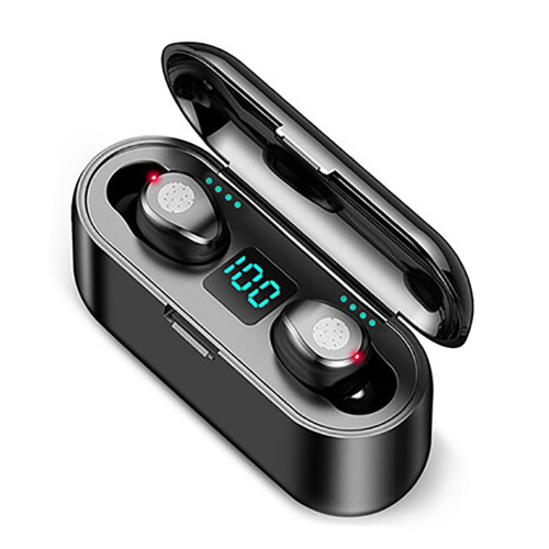 Wireless Bluetooth Earbuds F9-2, Noise Cancelling, 2000mAh Charging Case Black 1