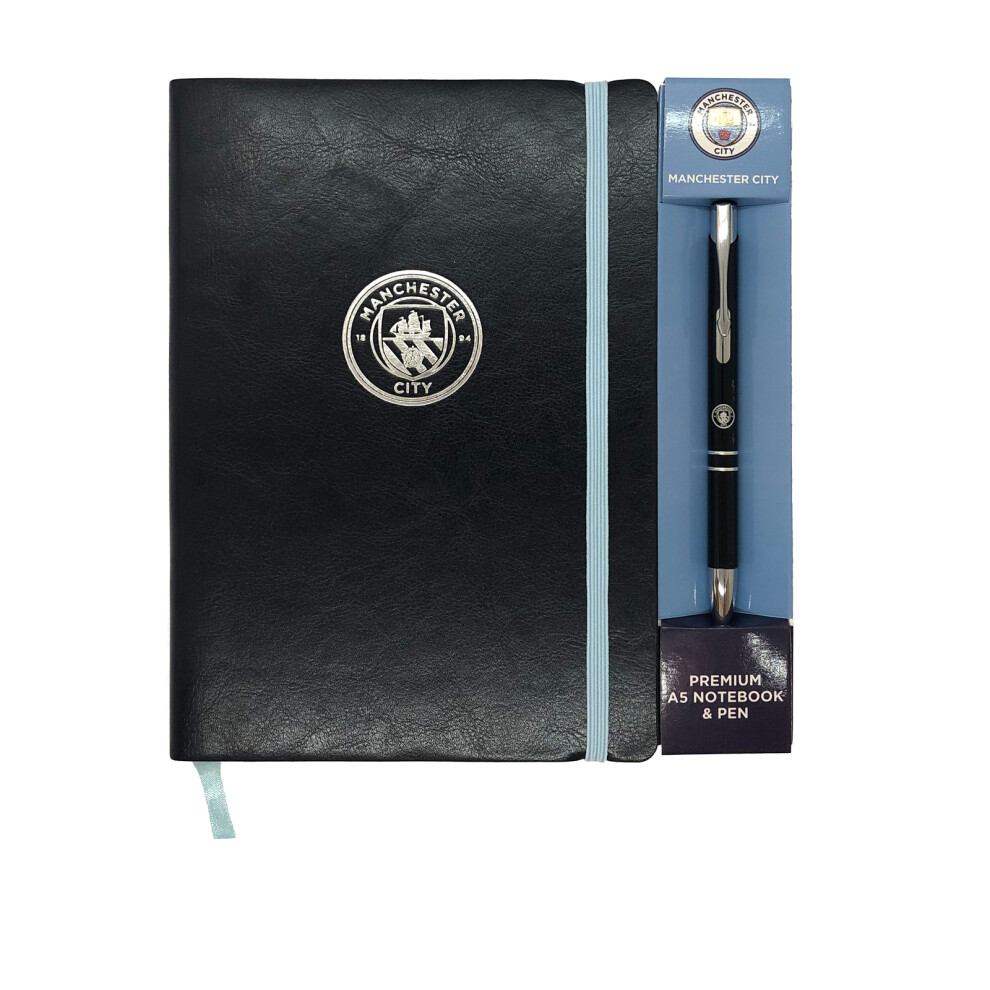 Manchester City Fc Manchester City Notebook & Pen A5 Executive Premium Official Football Gift