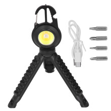 Multifunktionale Mini-Taschenlampe, wiederaufladbare Schlüsselanhängerlampe, helle LED-Campinglampe für Rucksackreisen, Wandern, Angeln,