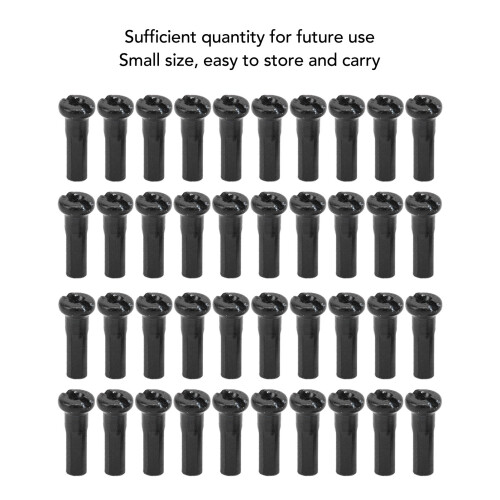 80pcs Iron 14mm Spoke Hats Black