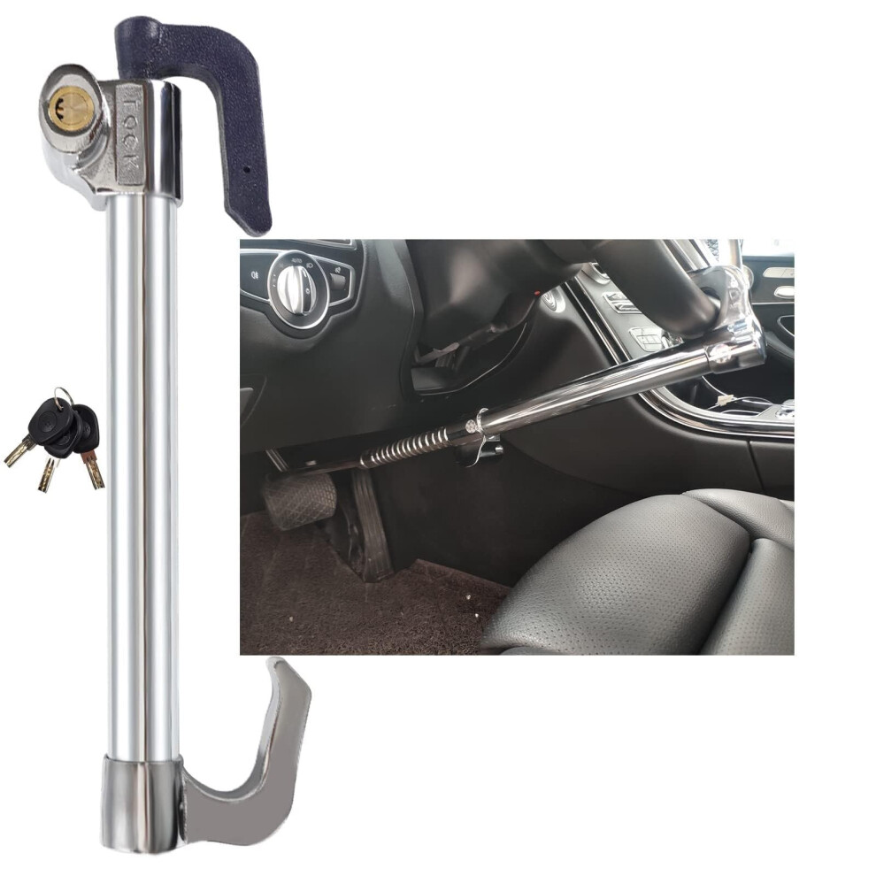Vehicle Antitheft Lock Steering Wheel And Clutch Lock For Car Security Longdistance Travel White 9092120787948