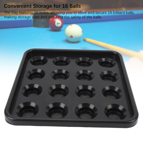 16-Ball Kunststoff-Billard-Tablett, schwarzer Poolhalter 1