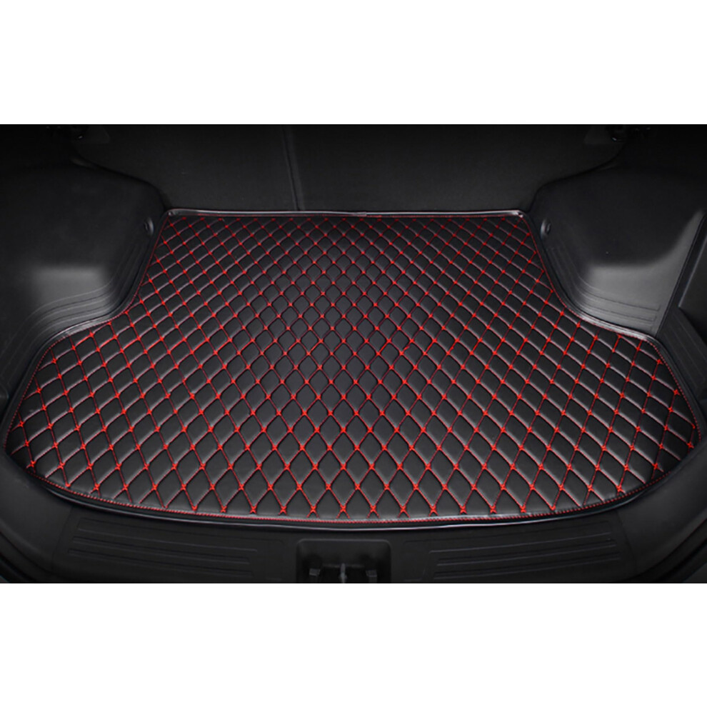 Waterproof Leather Car Trunk Mat For Jeep Liberty 2001Â2007, Full Coverage AntiâScratch Cargo Liner Black/Red 9092120210897