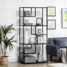 HOMCOM 7-Tier Industrial Shelf, Living Room Book & Display Rack