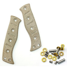 CNC Micarta Knife Handle Scales Replacement with Screws for Fixed Adamas 375 Gray