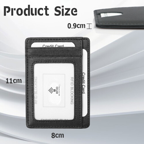 Kartenetui mit RFID-Schutz. Echtes Leder Black 2