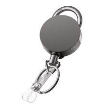 Heavy Duty Retractable Badge Holder with Extended Wire Cord, Durable Metal Reel Clip for Keys and ID Cards