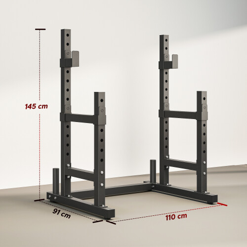 SPORTNOW Adjustable Squat Rack, Barbell Rack Stand, Max Load 300kg 2