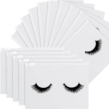 100 Pieces Eyelash Aftercare Bags Eyelash Makeup Bags Empty Lash Cosmetic Pouch Travel Make Cases Toiletry Bag White