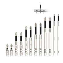 Anti-Rutsch-Schraubendreher-Bits, 12-Teiliges Hochmagnetisches Schraubendreher-Bohrer-Set, 25 50 65 70 90 150 mm Bohrer-Set
