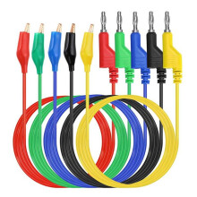 Banana Plug to Alligator Clips Test Leads 5 Color Soft Flexible Electrical Wire Cables for Multimeter Electrical Testing
