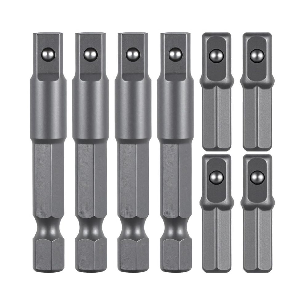 8 Pieces 1/4 Hex To 1/4 Square Socket Adapter, Drill Socket Adapter Square Socket Drill Adapter 1/4 Inch For Car Diy 4711949334939
