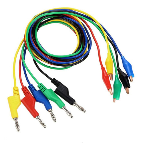 Banana Plug to Alligator Clips Test Leads 5 Color Soft Flexible Electrical Wire Cables for Multimeter Electrical Testing 2