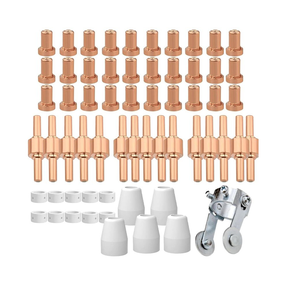 61Pcs Pt31 Plasma Cutting Consumables With Pt-31 Roller Guide Fit Cut-40 Cut-45 Cut-50D Jg-40 Ct-312 Nozzle Electrode 4711076886257
